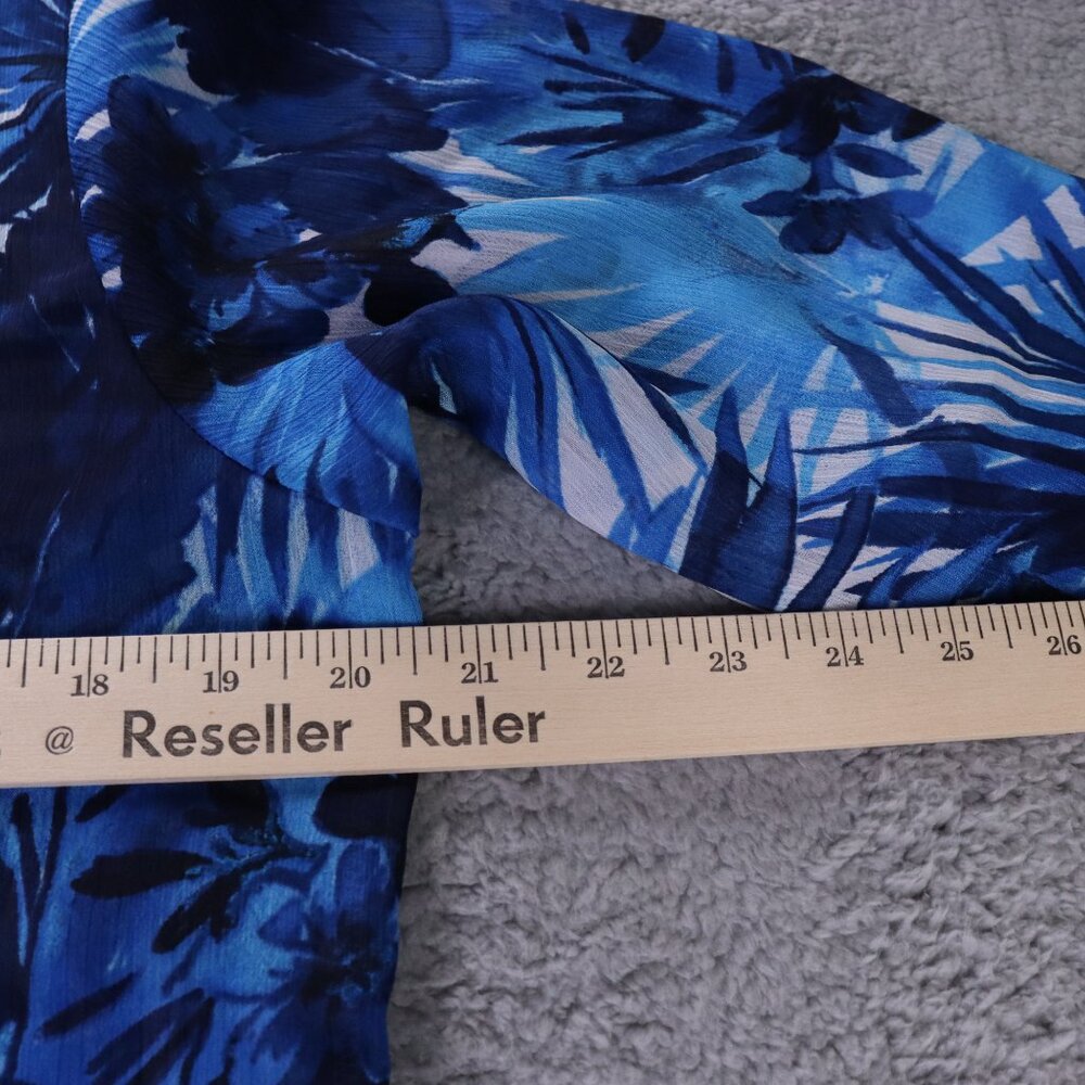 Tommy Bahama Swim Coverup Top Womens Large Blue Lace Up Tunic Beach Tropical - Picture 5 of 9